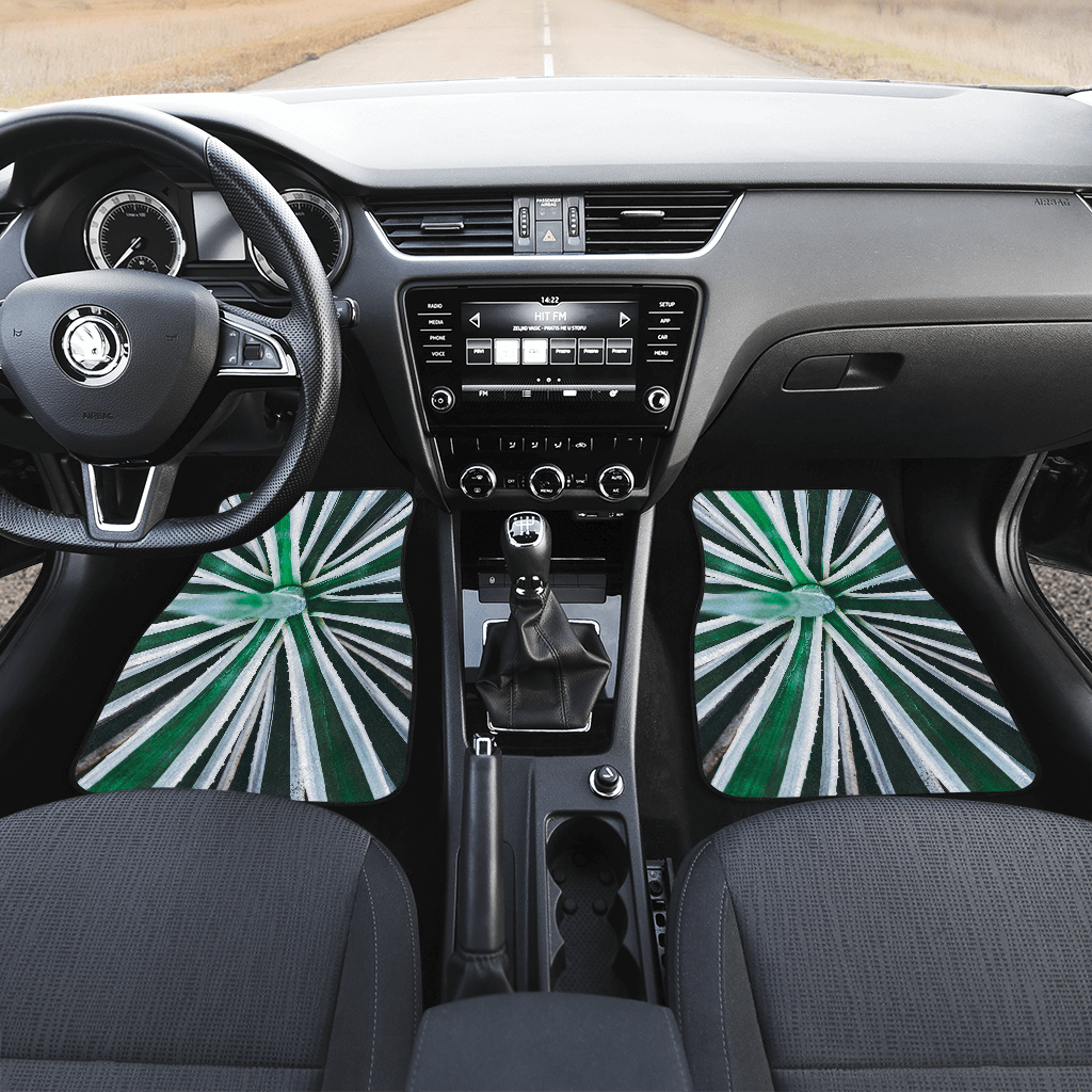 Green and White Car Floor Mats — view 5