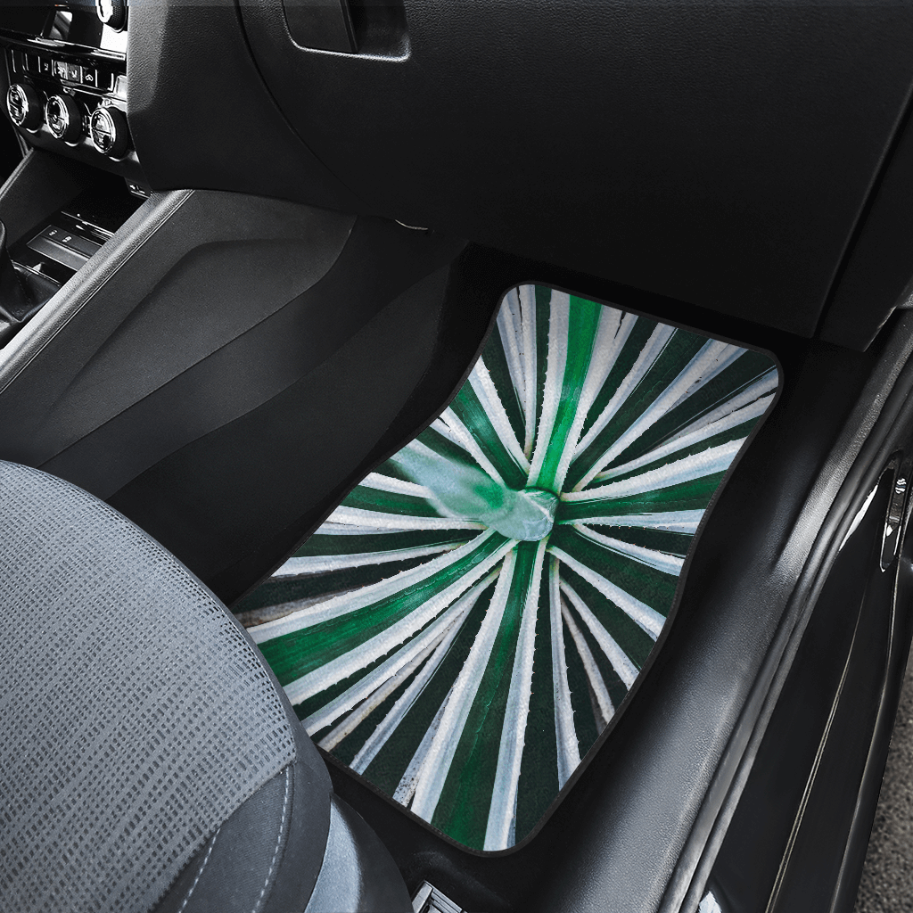 Green and White Car Floor Mats — view 4