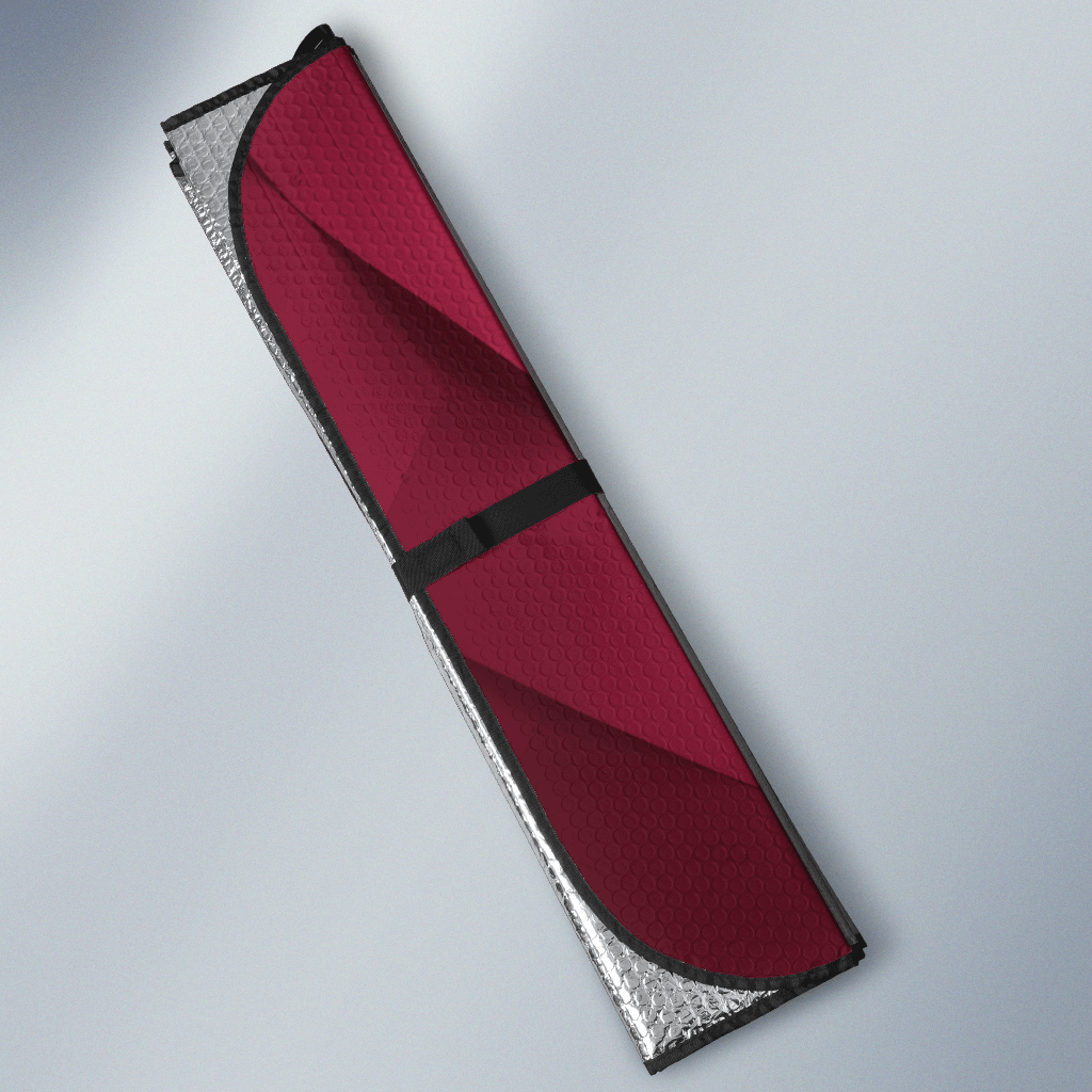 Red Waves Auto Sun Shade — view 3