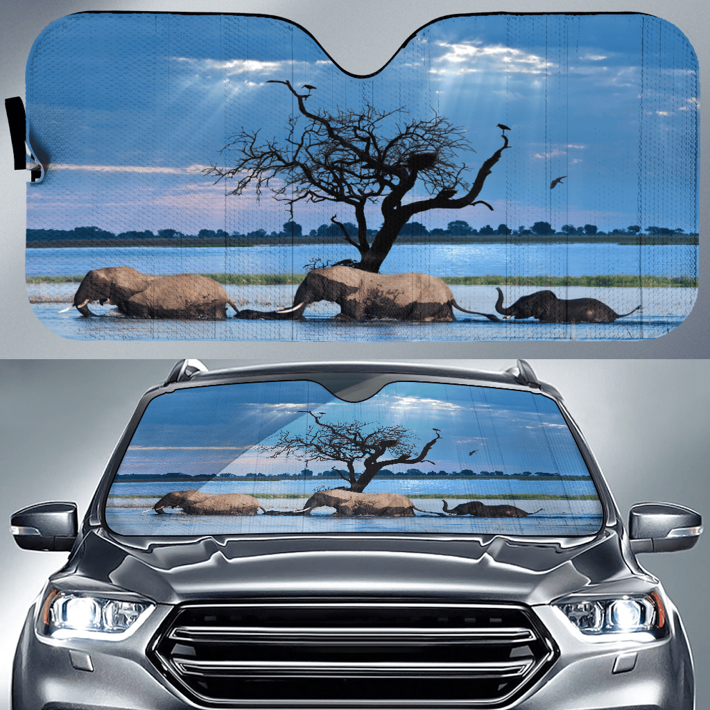 Elephant Family Auto Sun Shade