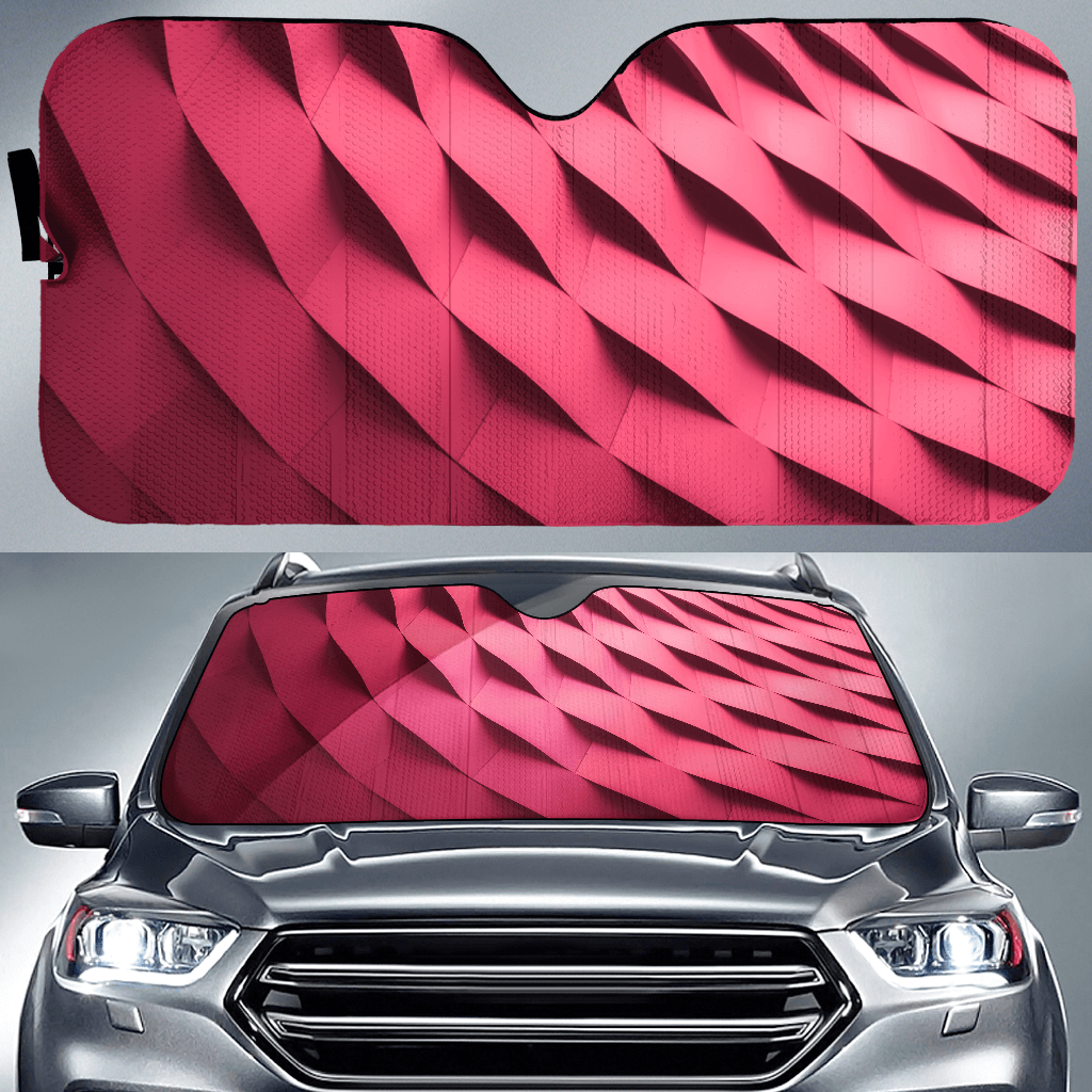 Red Waves Auto Sun Shade