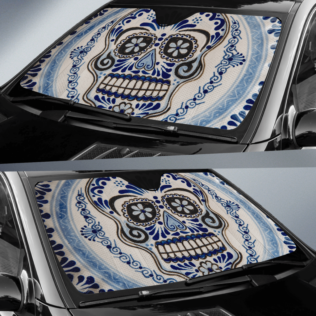 Blue Skull Auto Sun Shade — view 2