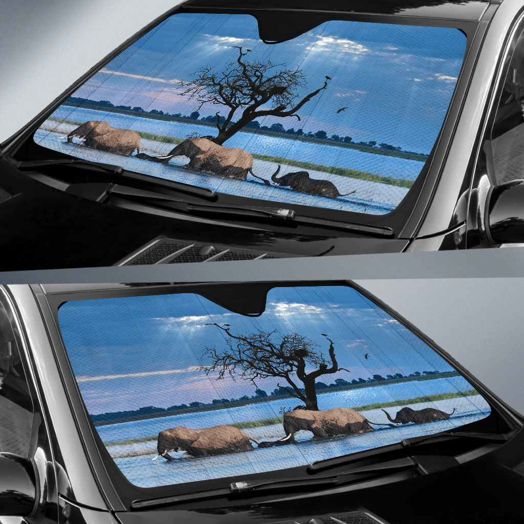 Elephant Family Auto Sun Shade — view 2