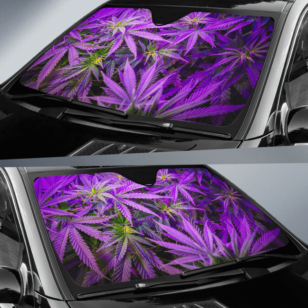 Purple Cannabis Auto Sun Shade — view 2