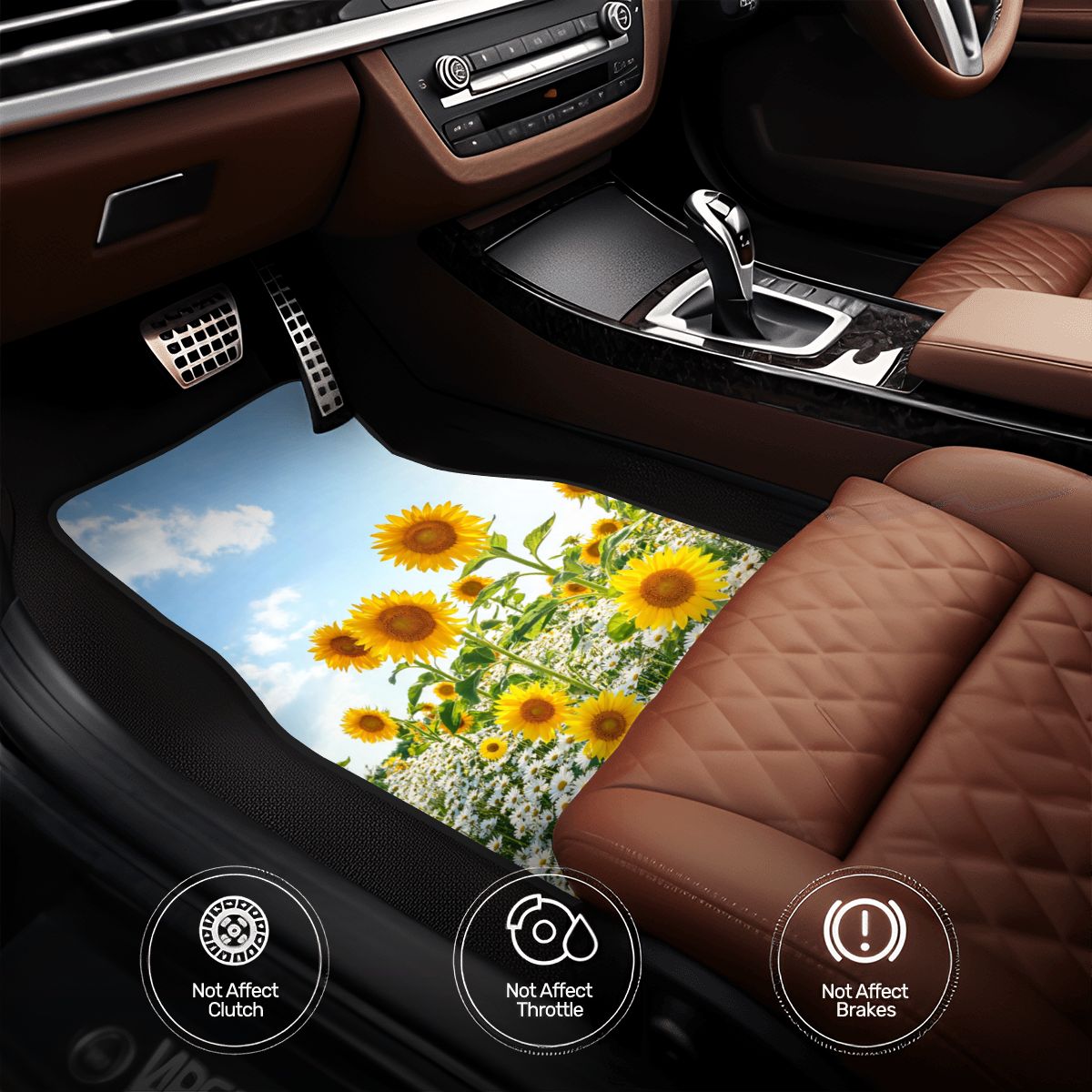 Daisies & Sunflowers Car Floor Mats — view 2