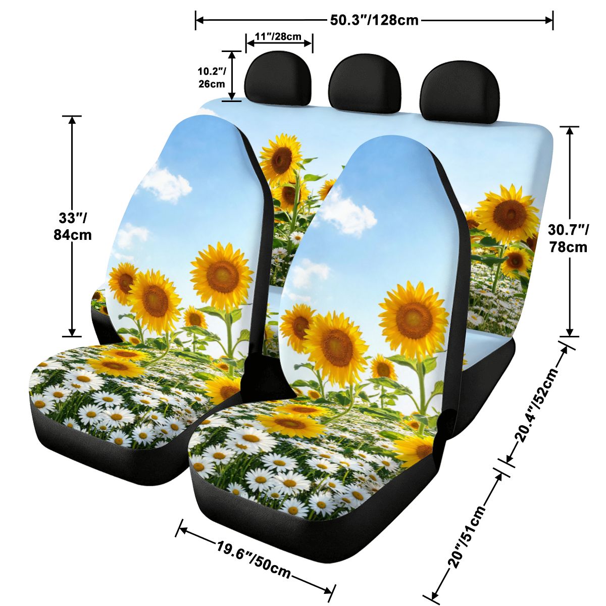 Daisies & Sunflowers Car Seat Covers Set — view 3