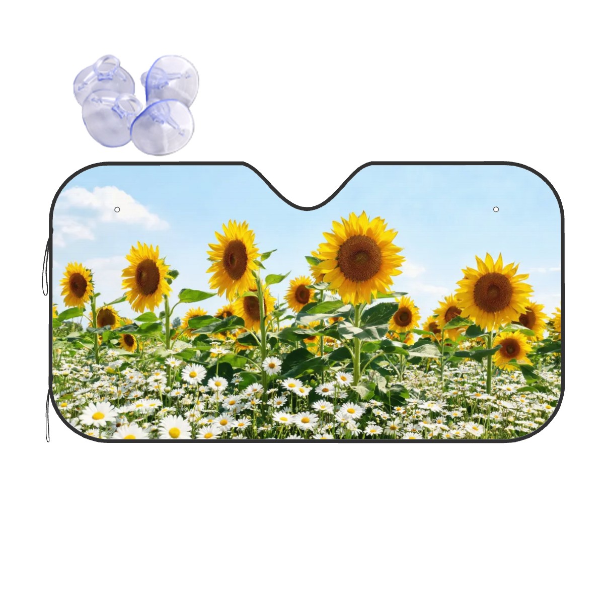 Daisies & Sunflowers Car Sun Shade — view 3