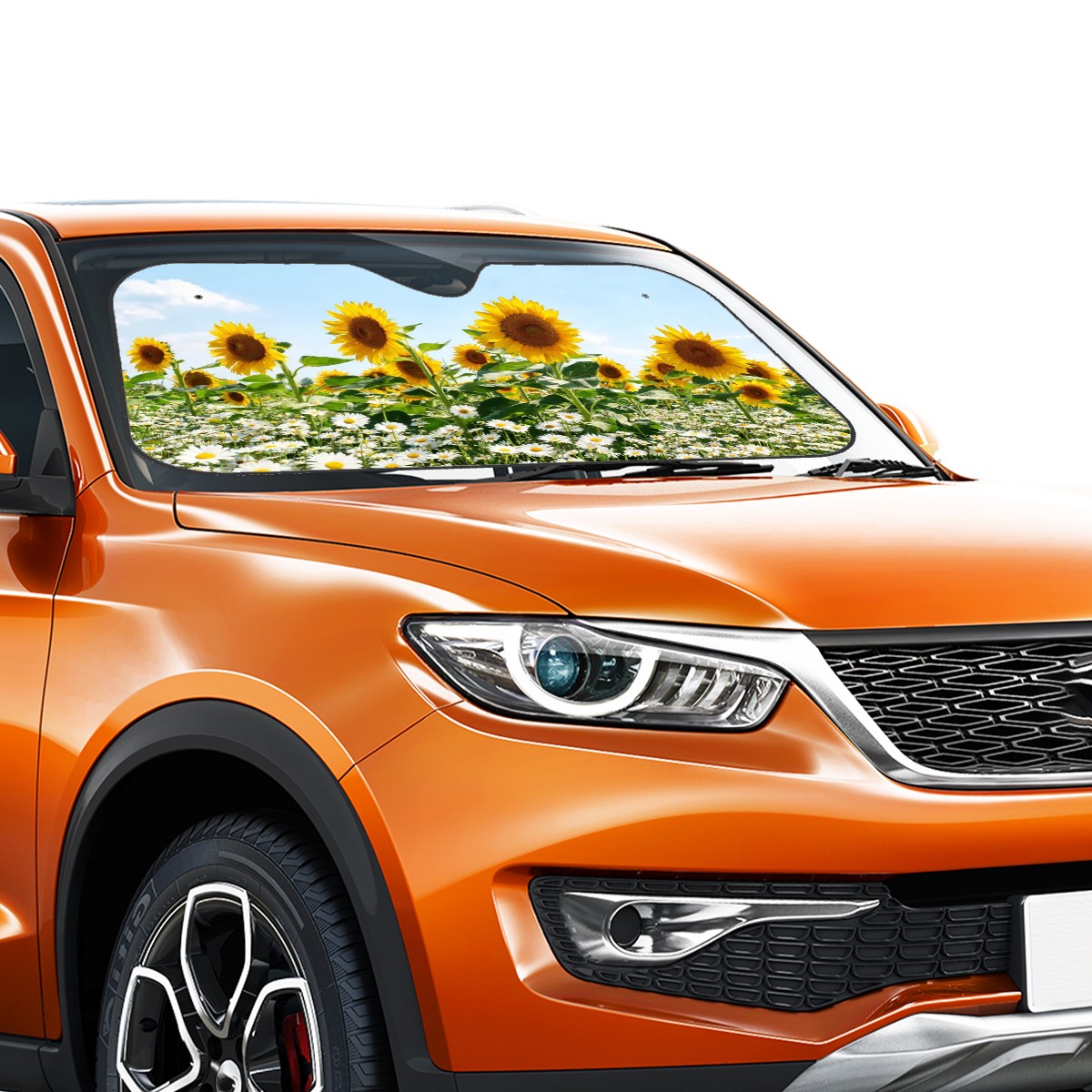 Daisies & Sunflowers Car Sun Shade — view 4