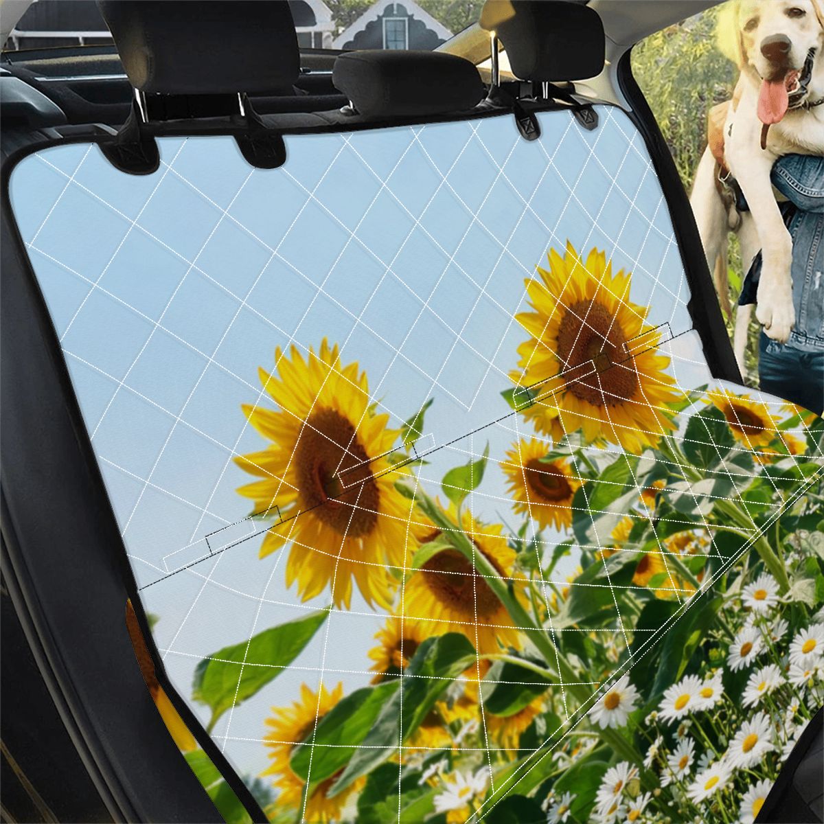 Daisies & Sunflowers Dog Car Seat Cover — view 1