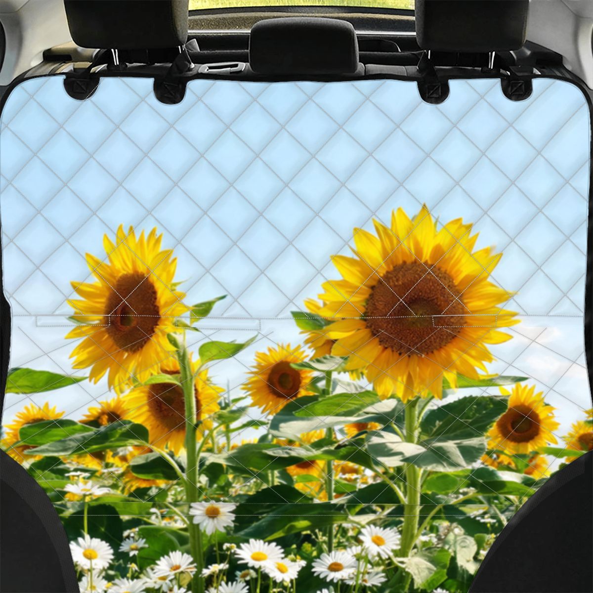 Daisies & Sunflowers Dog Car Seat Cover — view 3