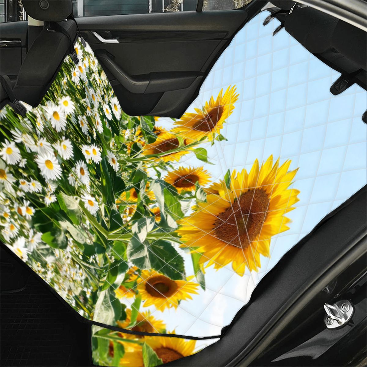 Daisies & Sunflowers Dog Car Seat Cover — view 2