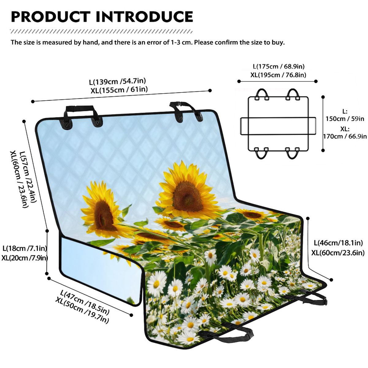 Daisies & Sunflowers Dog Car Seat Cover — view 4