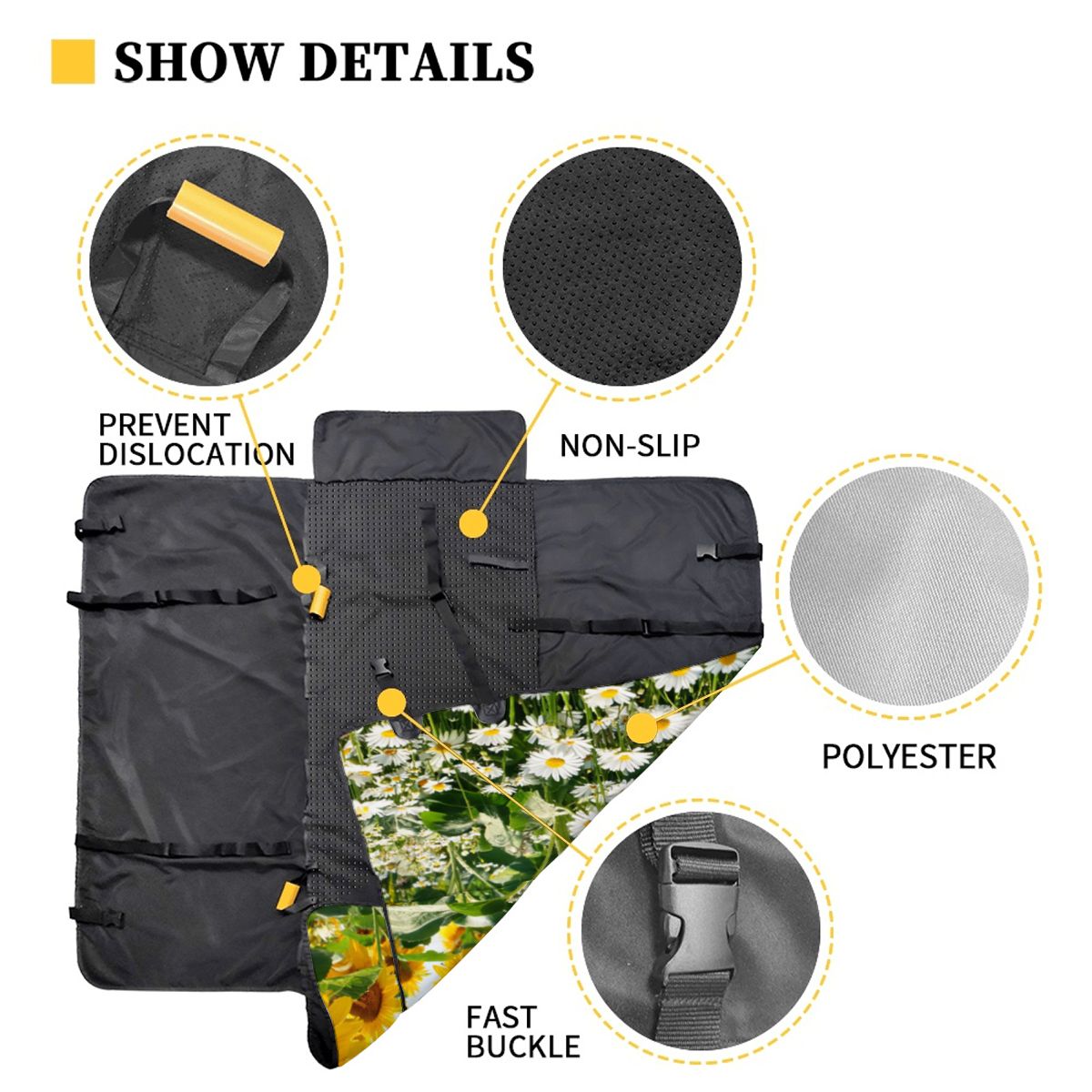 Daisies & Sunflowers Dog Car Seat Cover — view 5