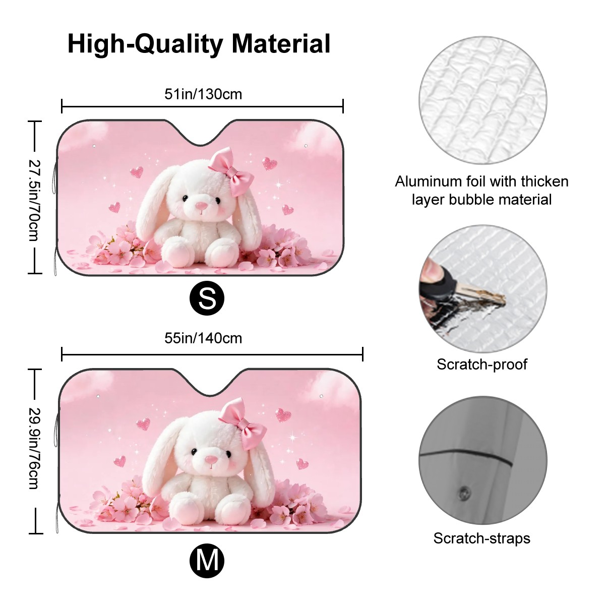 Girly Vibes Car Sun Shade — view 3