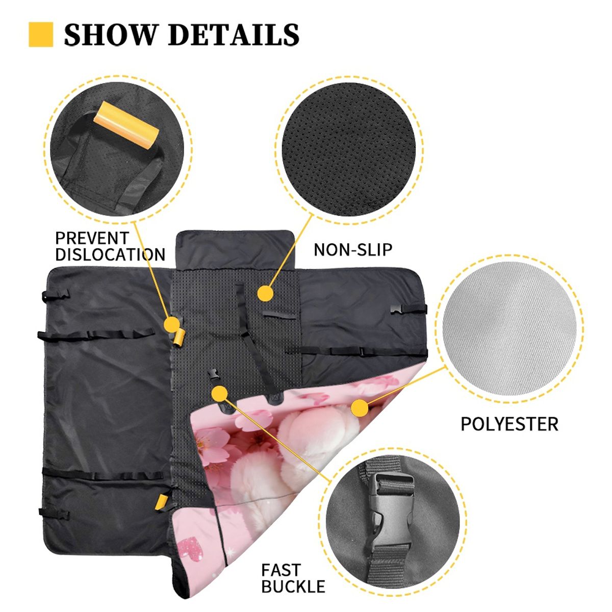 Girly Vibes Dog Car Seat Cover — view 4