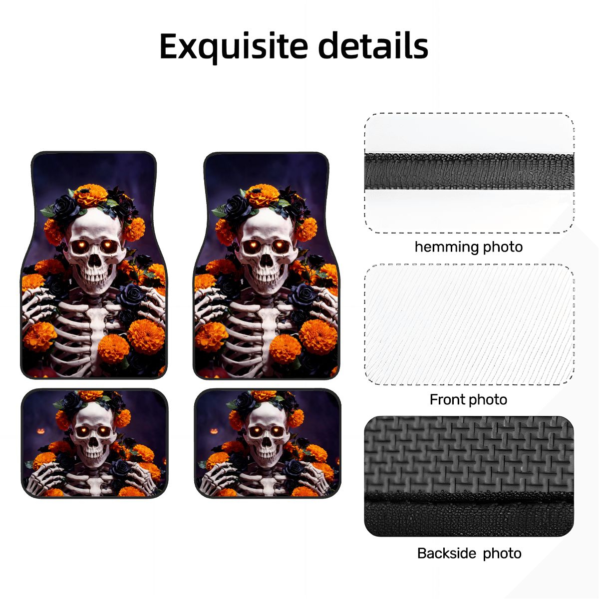 Halloween Flower Car Floor Mats — view 2