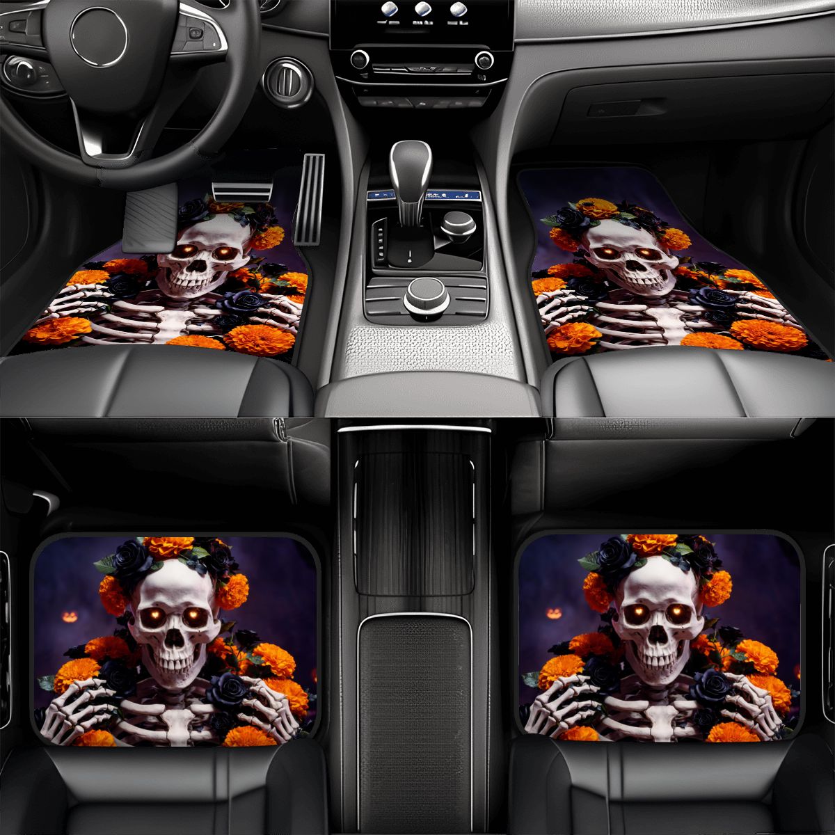 Halloween Flower Car Floor Mats — view 3