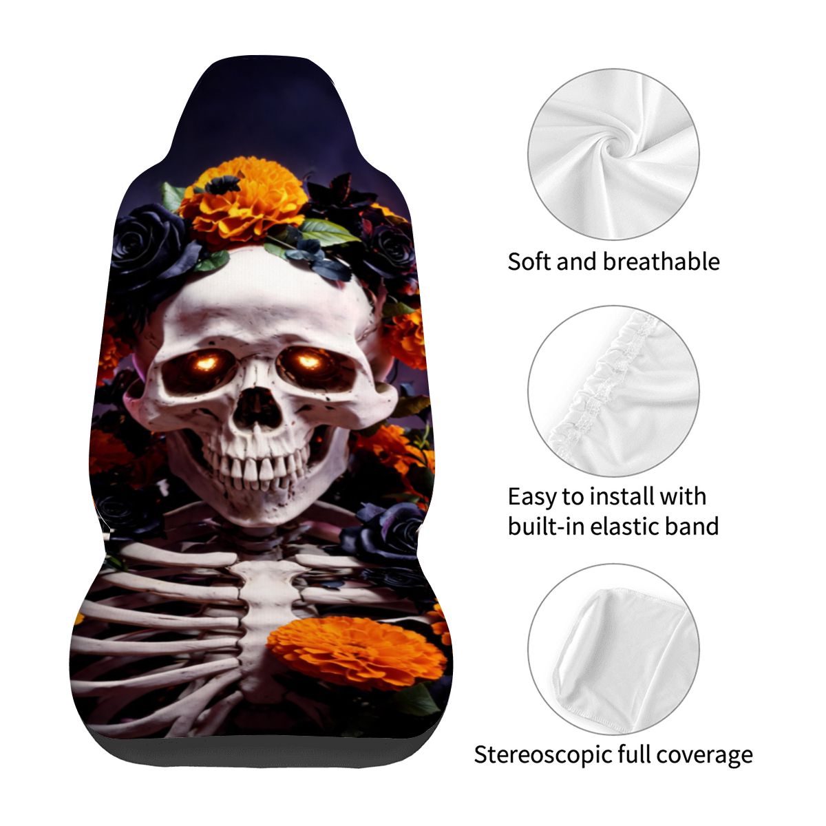 Halloween Flower Car Seat Covers — view 2