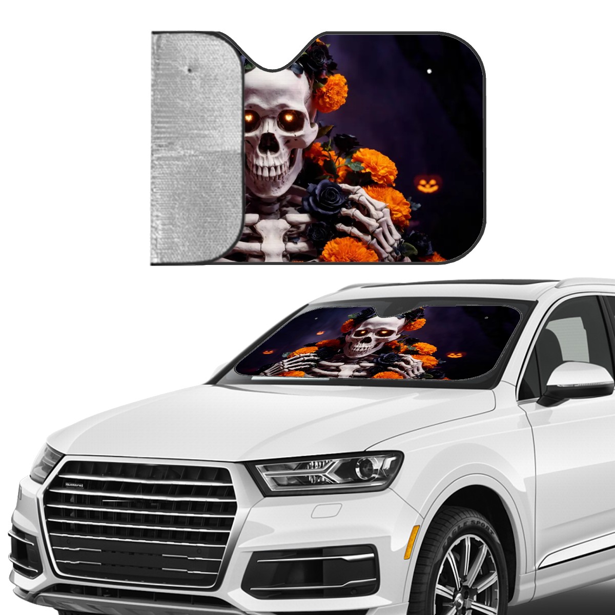 Halloween Flower Car Sun Shade — view 2