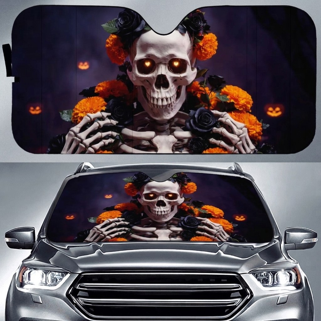 Halloween Flower Car Sun Shade