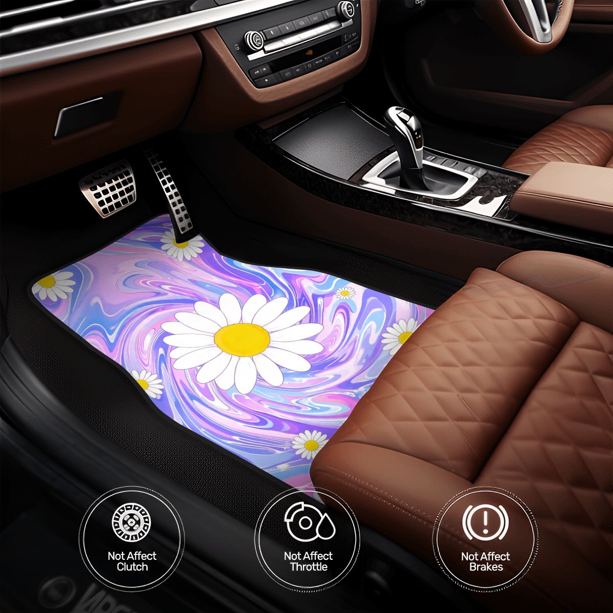 Trippy Daisy Car Floor Mats — view 2