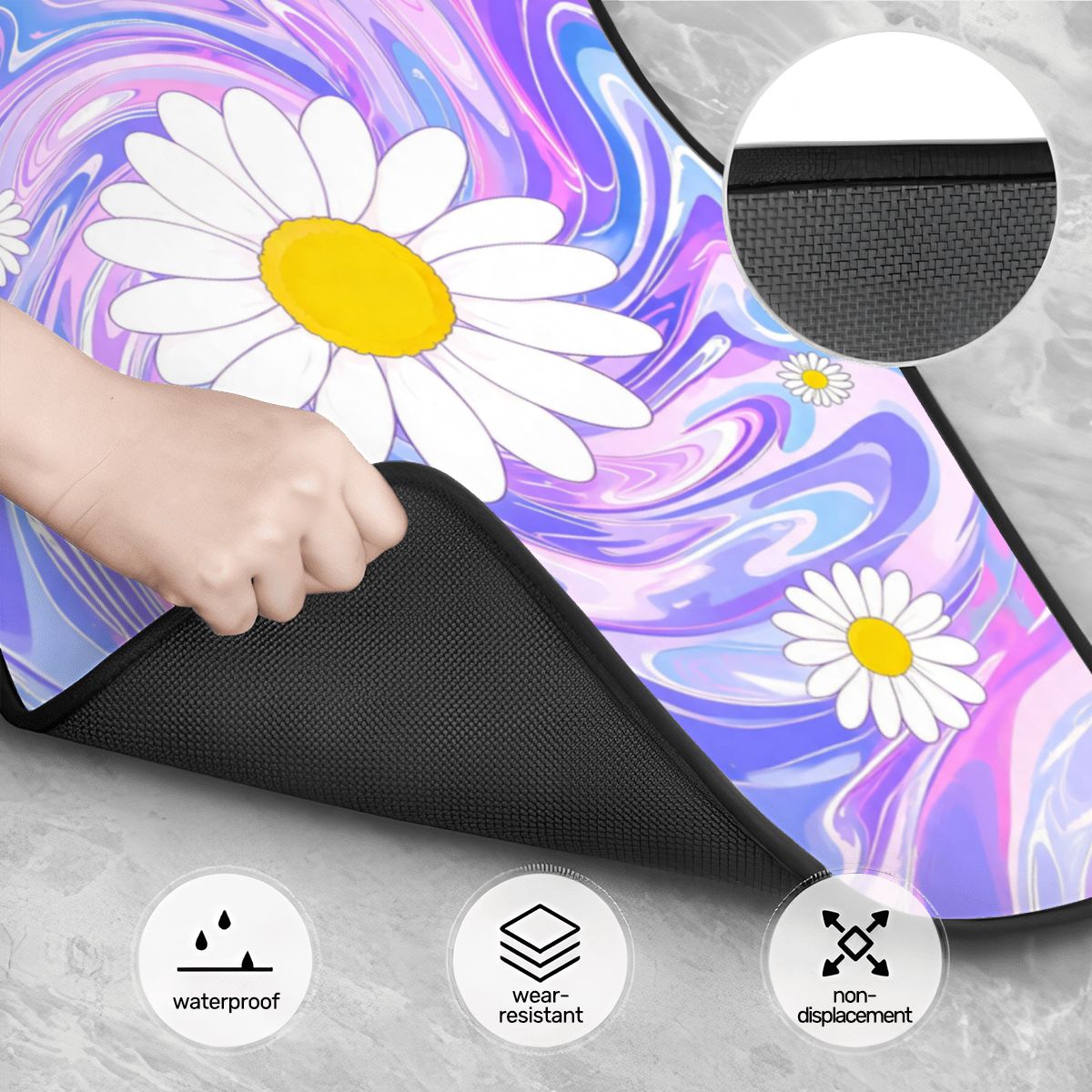 Trippy Daisy Car Floor Mats — view 3