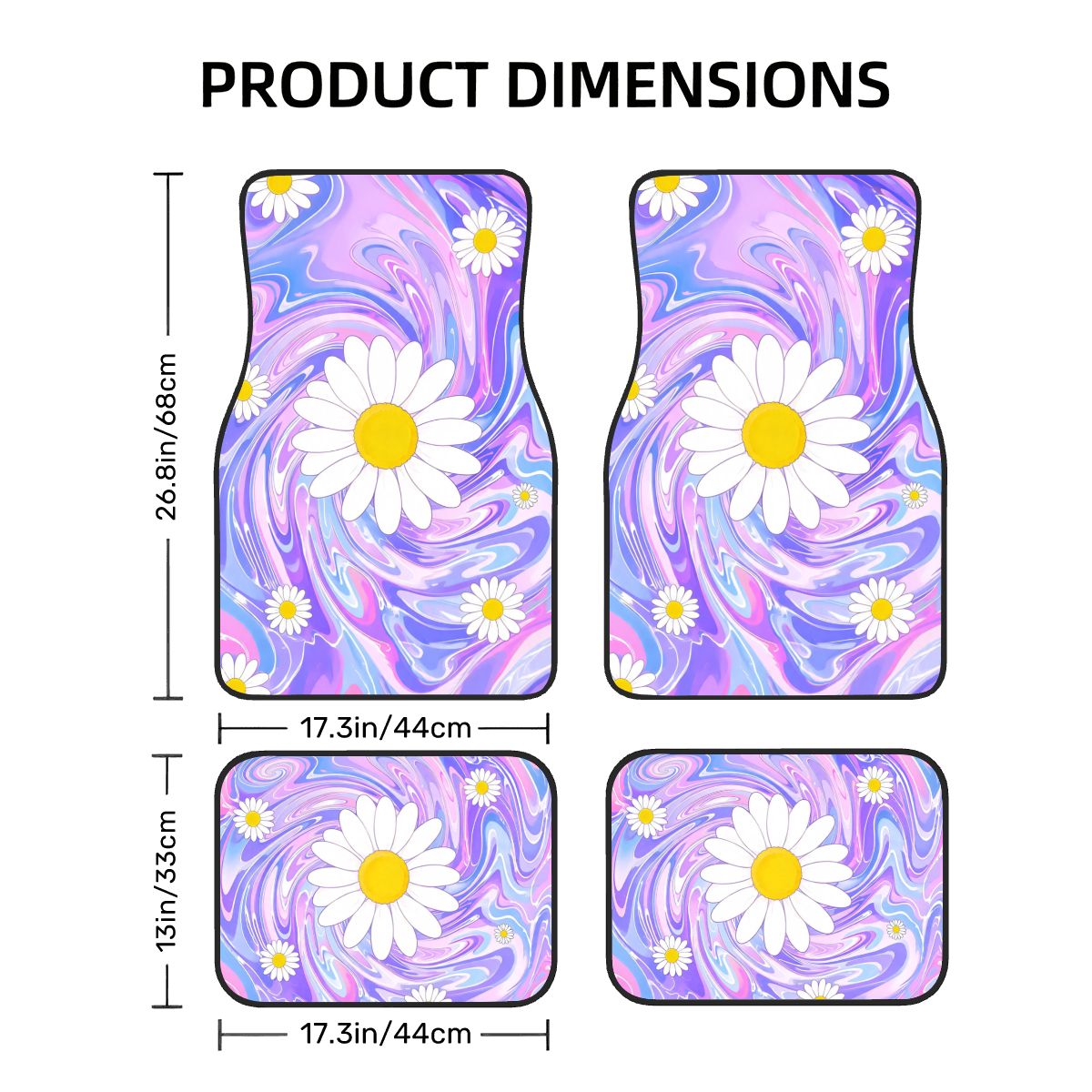 Trippy Daisy Car Floor Mats — view 4