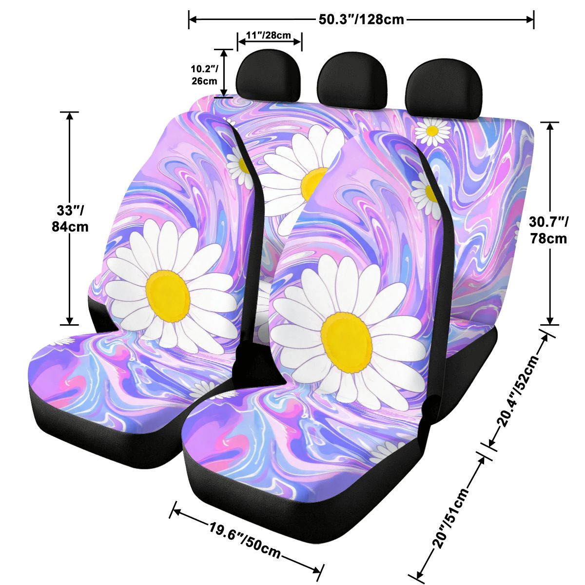 Trippy Daisy Car Seat Covers Set — view 4
