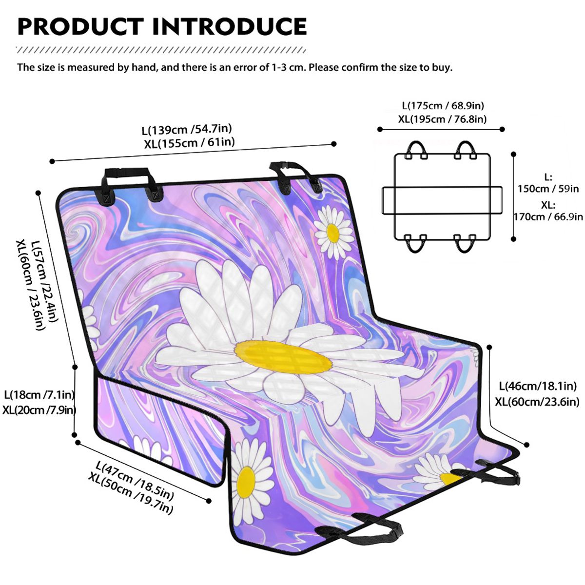 Trippy Daisy Dog Car Seat Cover — view 3