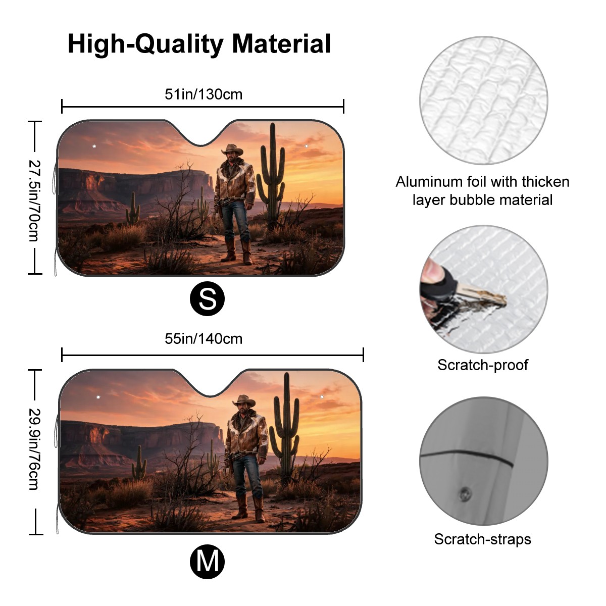 Western Cowboy Car Sun Shade — view 3