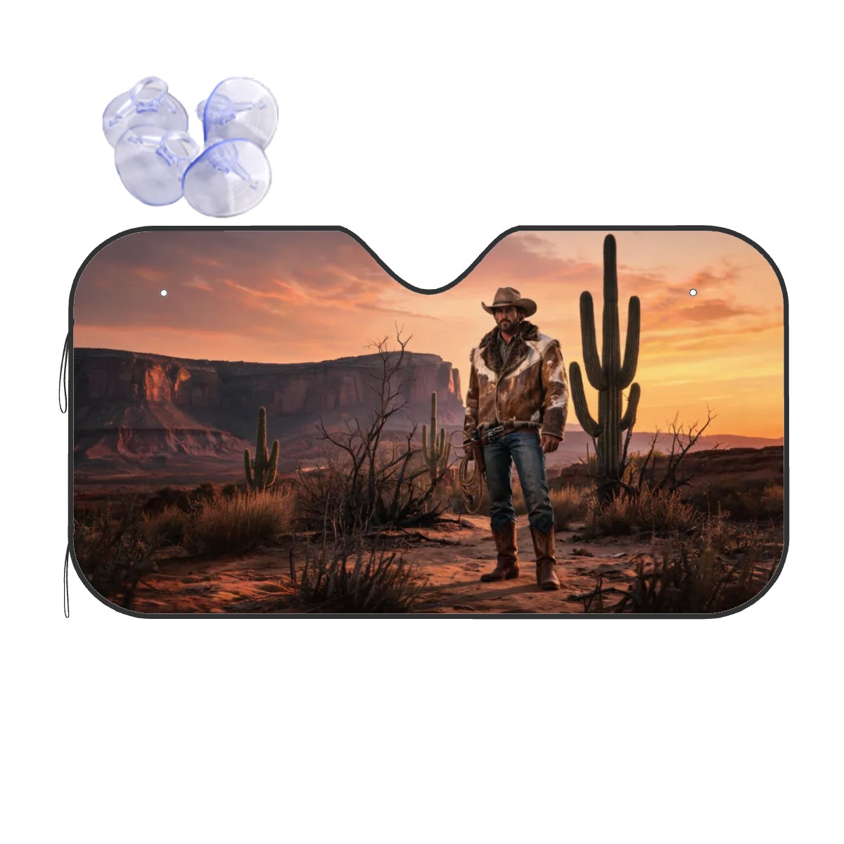Western Cowboy Car Sun Shade — view 4