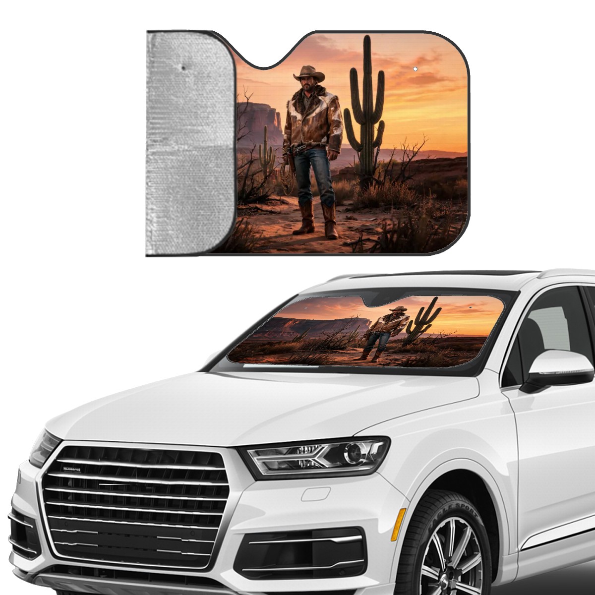 Western Cowboy Car Sun Shade — view 5