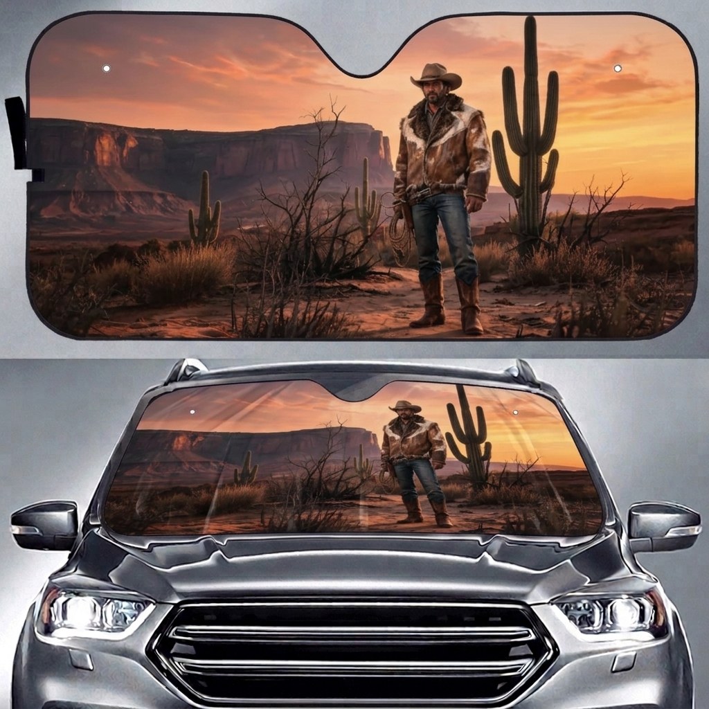 Western Cowboy Car Sun Shade