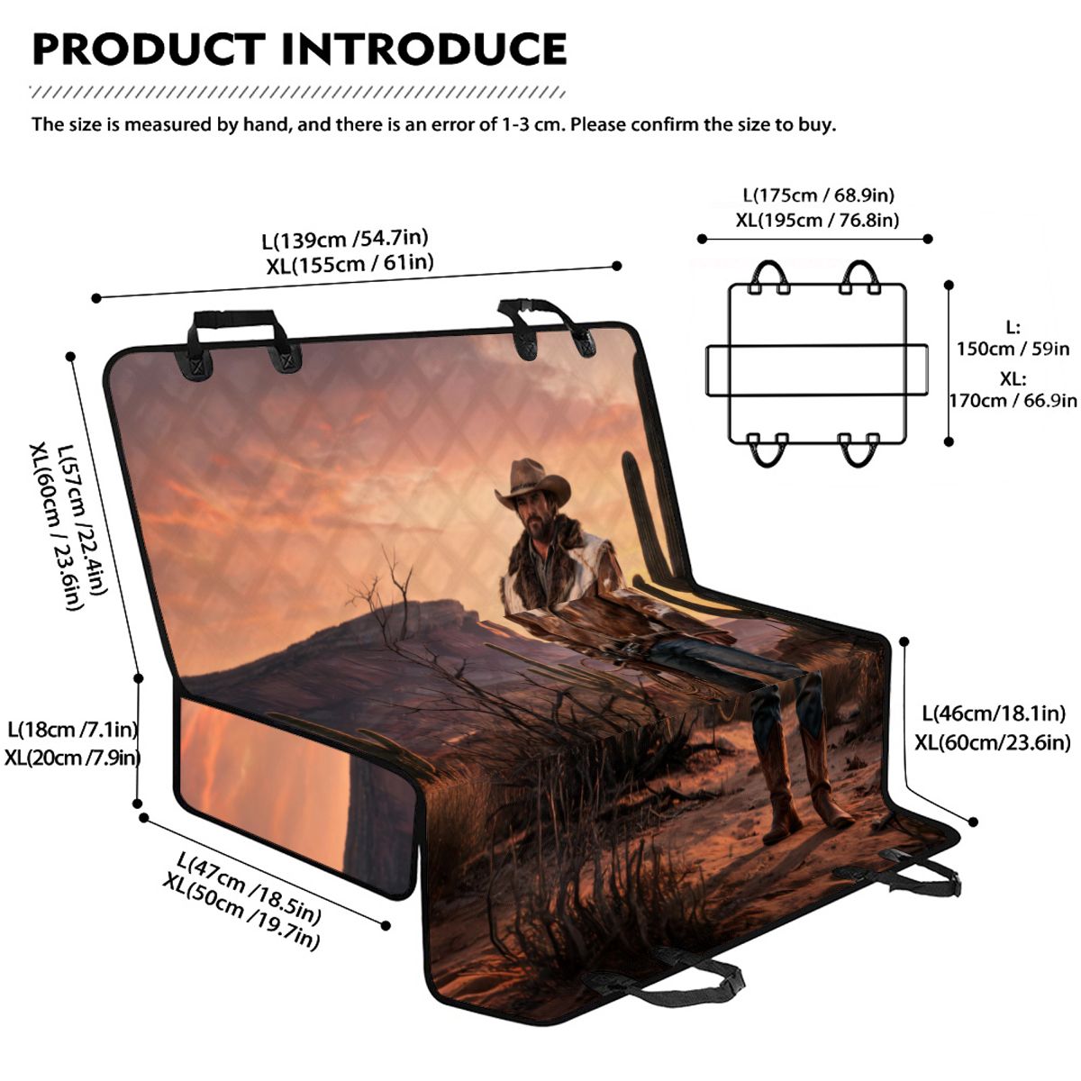 Western Cowboy Dog Car Seat Cover — view 2