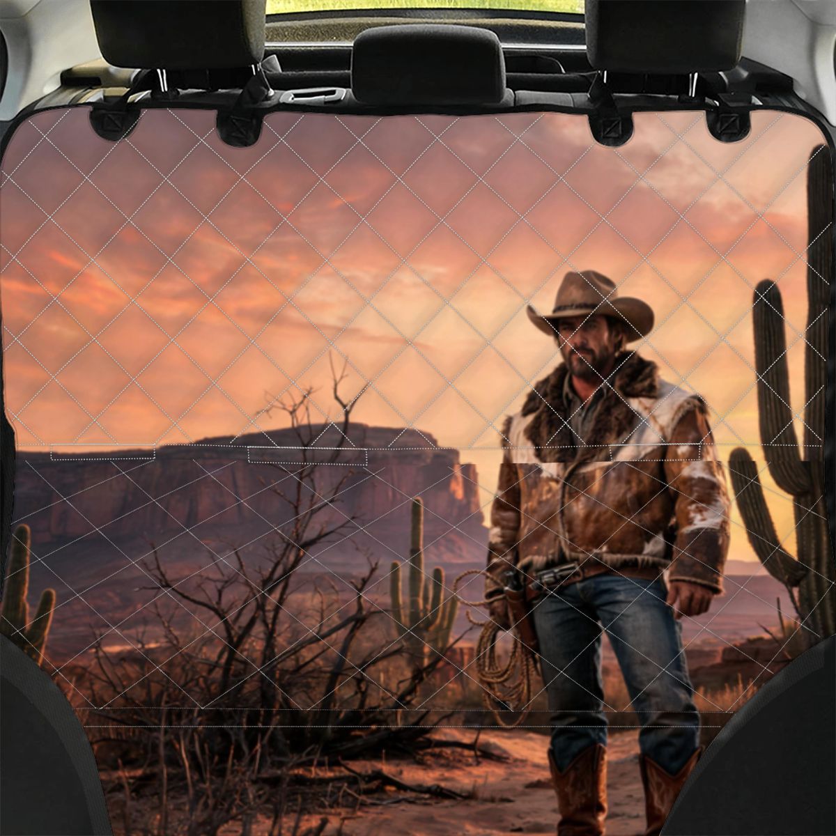 Western Cowboy Dog Car Seat Cover — view 5