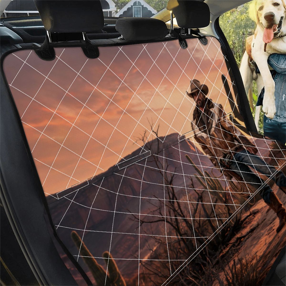 Western Cowboy Dog Car Seat Cover